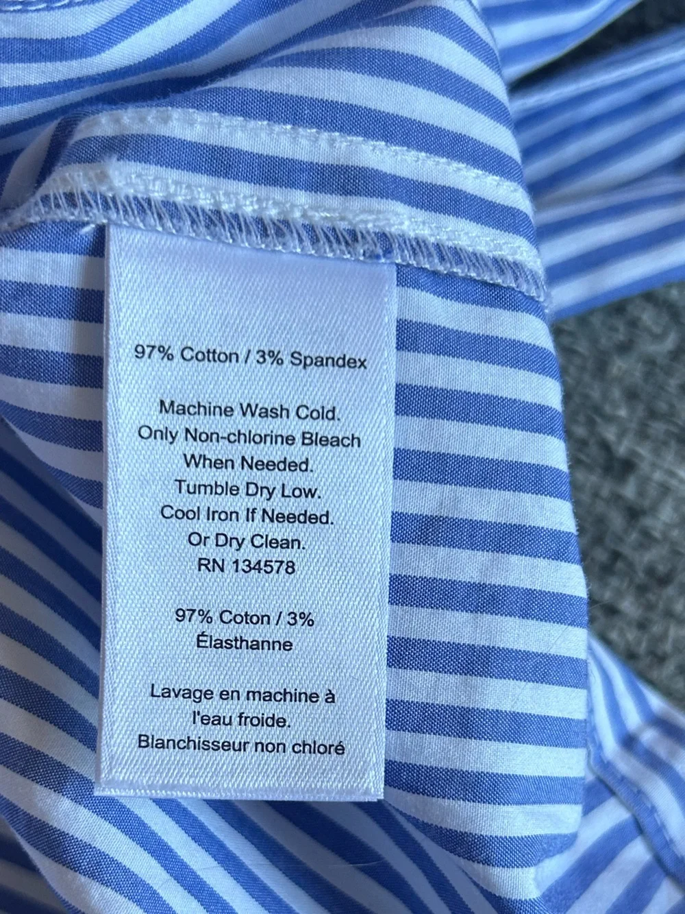 Vineyard Vines MarlinStriped Cap-Sleeve Tie-Hem Top - Blue/White | Size 14 - New